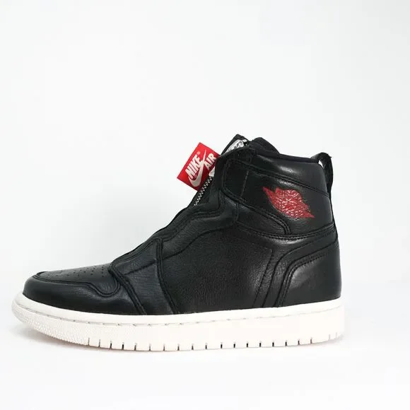 Women's Nike Air Jordan 1 Hi Zip Size 6 AT0575 006 Black Gym Red